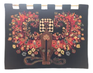 Wool Wall Tapestry with Fantasy Scene in the style of Egyptian, 1970s