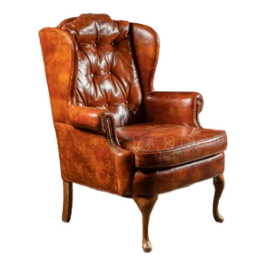 Vintage Burnt Orange Tufted Leather Armchair