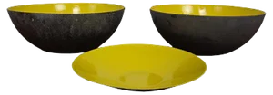 Yellow Krenit Bowls by Herbert Krenchel Torben Ørskov, Set of 3, 1960s