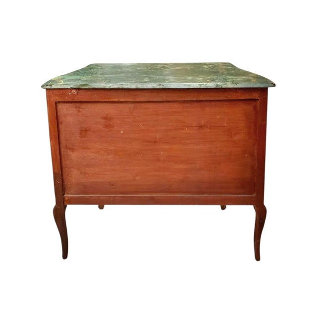 Green Mid 20th Century Dresser French Style Wood Chest With Marble Top Vintage Commode Classic Decor For Sale - Image 8 of 8