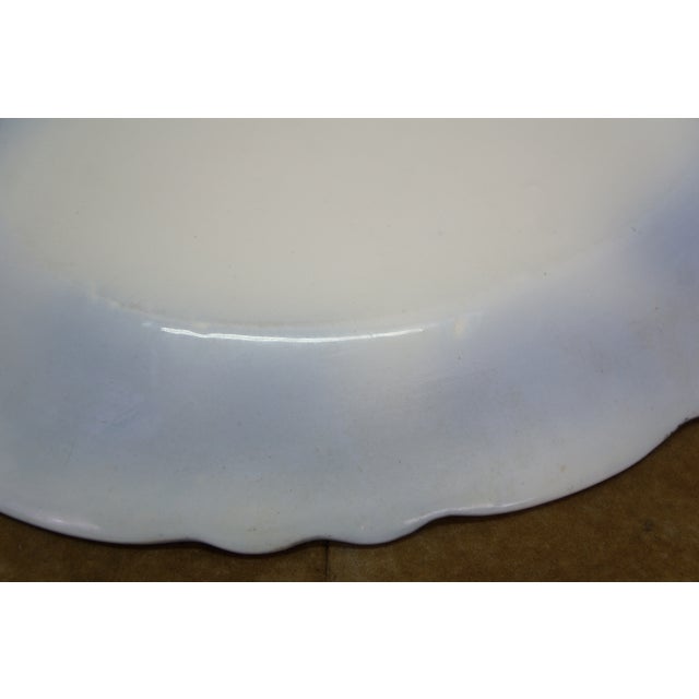 Antique w.h. Grindley Flow Blue Oval Porcelain Platter Tray Centerpiece England For Sale - Image 10 of 12