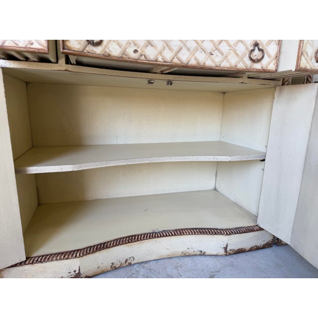 Beige Vintage Habersham Palm Beach French Country Hand-Painted Distressed Finish Chests – A Pair For Sale - Image 8 of 12