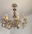 Vintage Louis XV Silvered Hand-Painted Carved Wood Eight-Arm Chandelier with Floral Motifs, Italy, 1920s For Sale - Image 4 of 18