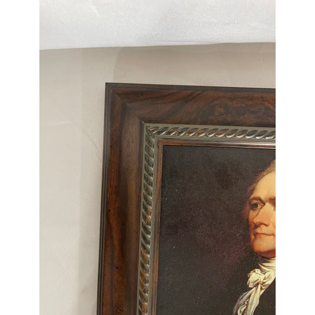 Title Alexander Hamilton Hand-Textured Portrait Print After John Trumbull in Vintage Frame For Sale In Cincinnati - Image 6 of 11