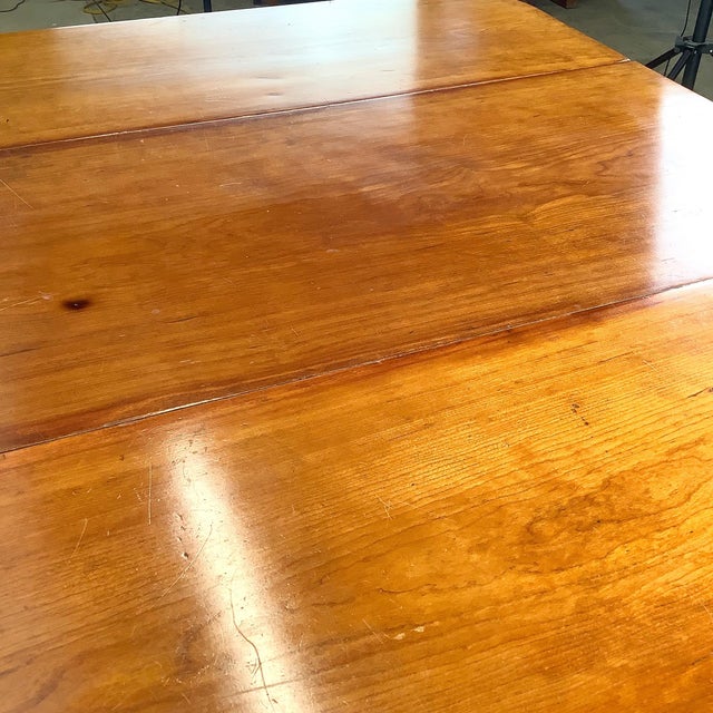 Antique Style American Drop-Leaf Table — Spool-Turned Legs, Brass Casters, Warm Hardwood Top For Sale - Image 11 of 12