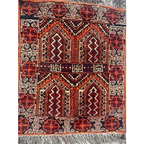 Brown Small Vintage Turkmen Baluch Rug, 1980s For Sale - Image 8 of 11