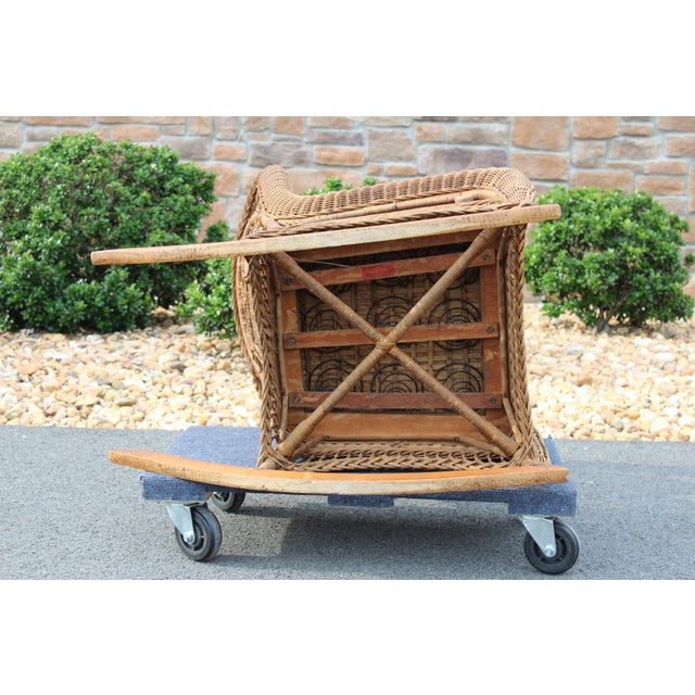 Antique Heywood Brothers & Company Wicker Rocking Chair For Sale - Image 13 of 18