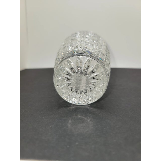 Glass 1920s American Brilliant Abp Deep Cut Crystal Vase Octagonal Hobnail Cane For Sale - Image 7 of 7