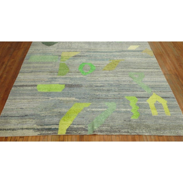 Primitive Modern Turkish Rug, 9'10'' X 14'11'' For Sale - Image 4 of 11