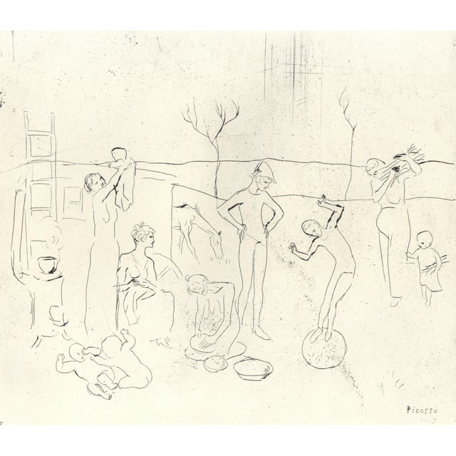 Original collotype print after the earlier Pablo Picasso drypoint engraving, from the limited edition portfolio "Twenty...