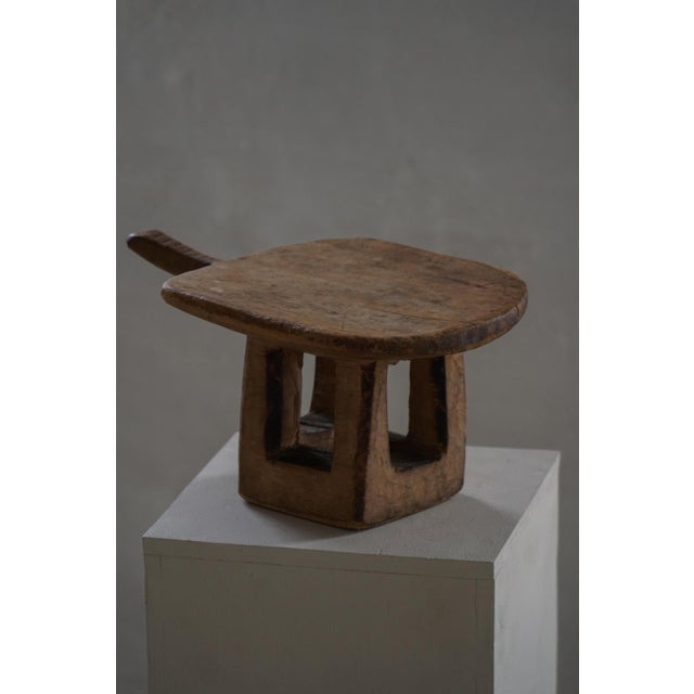 Vintage Hand-Carved Wooden Lobi Stool, 1950s For Sale - Image 9 of 18