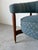 1960s Mid-Century Modern Floating Barrel Lounge Chair in Teal Upholstery With Walnut Frame & Brass Sabots For Sale - Image 10 of 12
