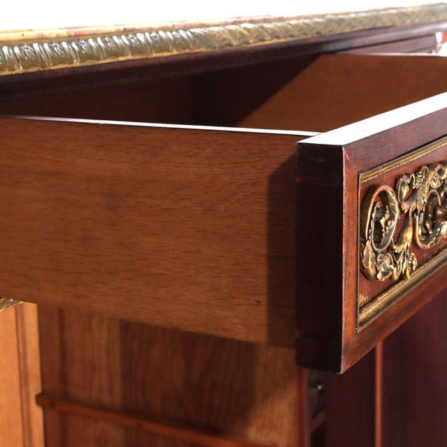 French Louis XVI Rosewood, Kingwood, Mahogany & Ormolu Rouge Marble Top Credenza For Sale - Image 18 of 18