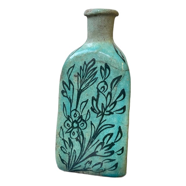 Turquoise Triangular Vases, Set of 2 For Sale