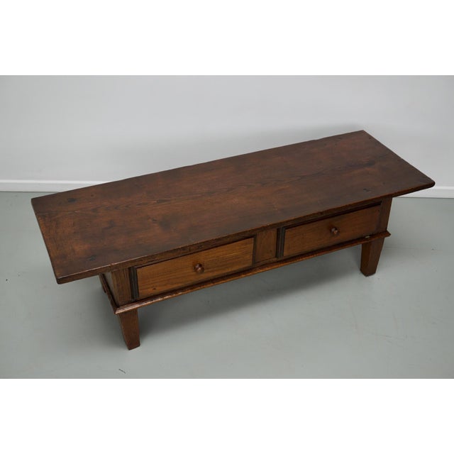 Wood 19th Century Spanish Farmhouse Rustic Chestnut Coffee Table For Sale - Image 7 of 17