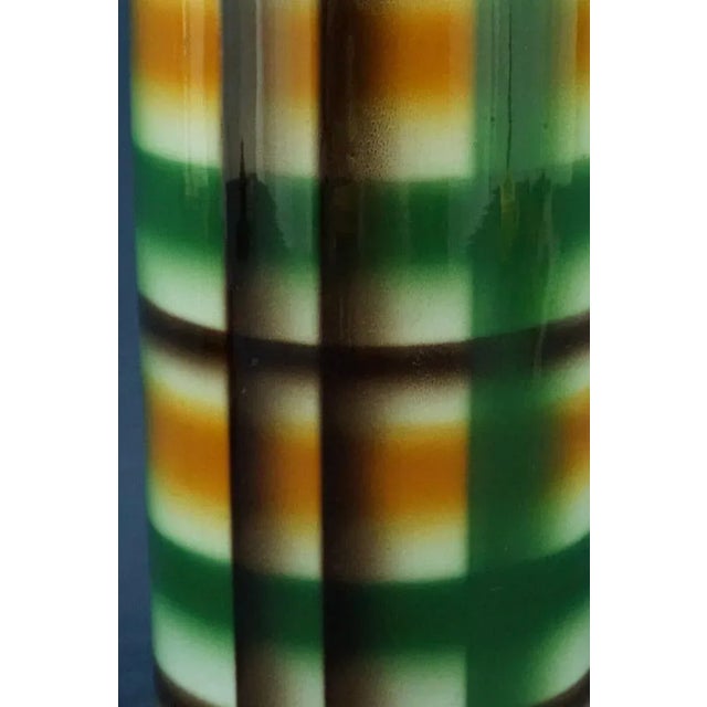 Green 20th Century Futurist Ceramic Vase with Airbrush Decorations by the Galvani Factory for Director Angelo Simonetto, Italy, 1920s For Sale - Image 8 of 15