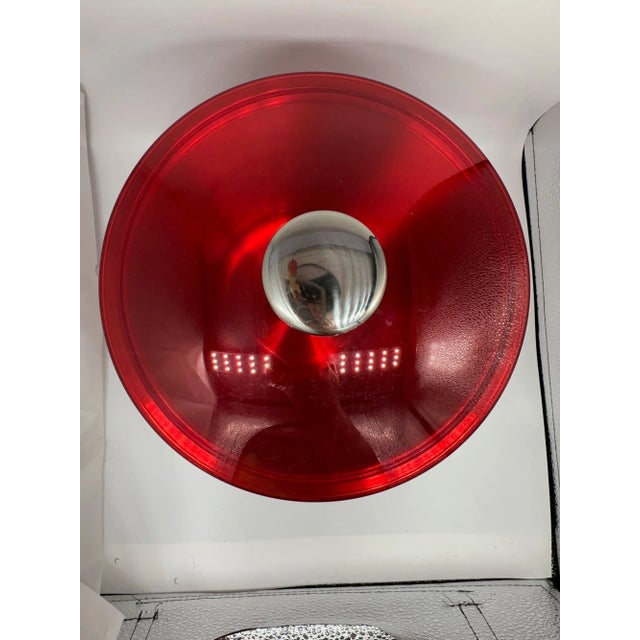 1960s 1960s Mid-Century Red Acrylic & Stainless Steel Ice Bucket For Sale - Image 5 of 6