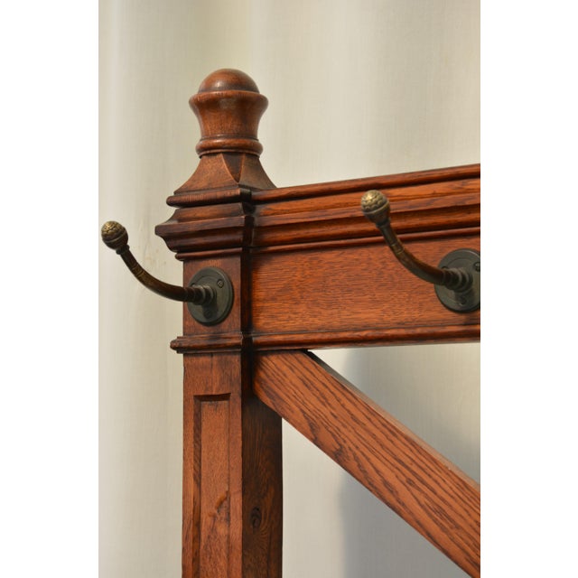 English Victorian Gothic Coat Stand in Oak, 1860 For Sale - Image 6 of 18