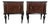 Mid-Century Modern Mahogany Burl Nightstands with Glass Top, 1960, Set of 2 For Sale