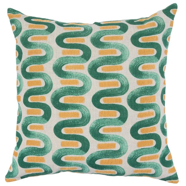 Hollywood Regency Classic Home Hand Painted & Embroidered Pillow from Kenneth Ludwig Chicago For Sale - Image 9 of 9