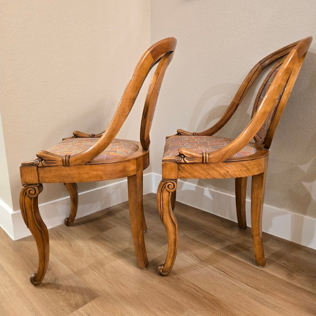Antique 1920's French Art Deco Goosehead Accent/Dining Chairs - Set of 2 For Sale In Phoenix - Image 6 of 9