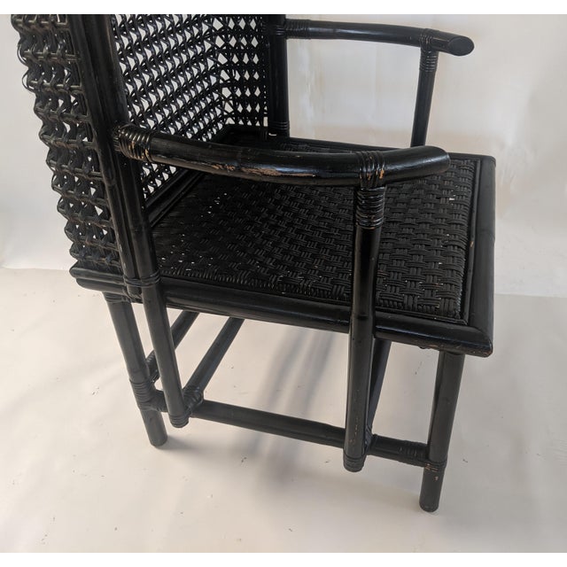 Vintage Rattan and Wicker High Back Porters Chair Chairish