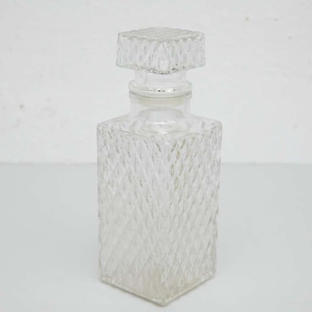 Vintage Glass Whisky Bottles and Ice Bucket, 1950, Set of 3 For Sale - Image 3 of 14