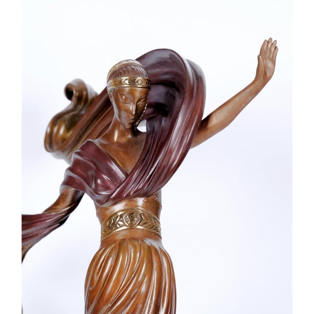 Highly Collectible 1994 Erte Bronze Very Good + Condition Erte "Flames of Love" Splendid Bronze Sculpture measurements 18"...