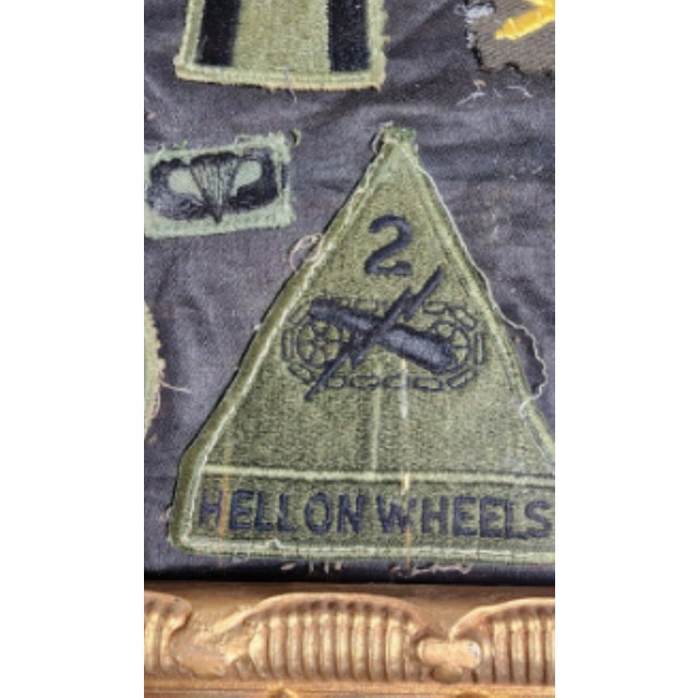 Art Deco Rare, One-of-a-Kind Wwi and Wwii Military Badges in Antique Art Deco Wood Frame For Sale - Image 3 of 10