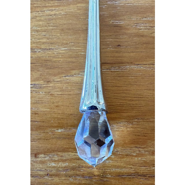 Late 20th Century Set of 6 Neiman Marcus Silver and Glass Butter Knives/Spreaders For Sale - Image 5 of 8