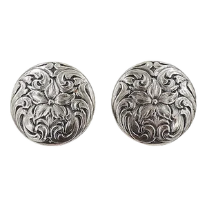 Vintage 1964 Signed Napier Silvertone Floral Earrings - 2 Pieces