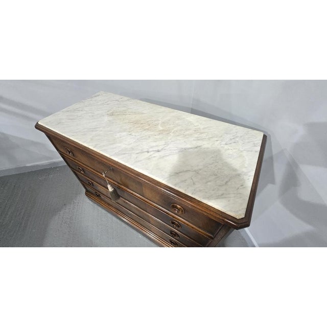 Antique French Walnut Commode, 1850 For Sale - Image 13 of 17