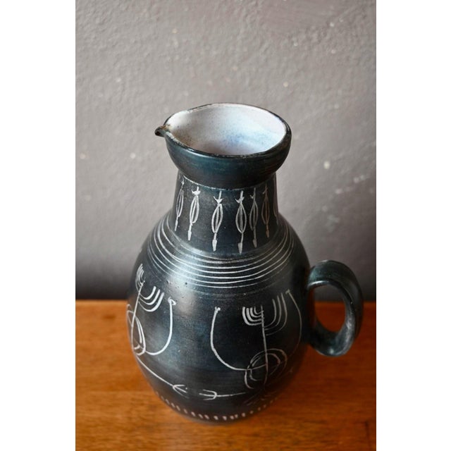 Vintage Ceramic Pitcher by Atelier Montgolfier Yvon Roy, 1950s For Sale - Image 6 of 9