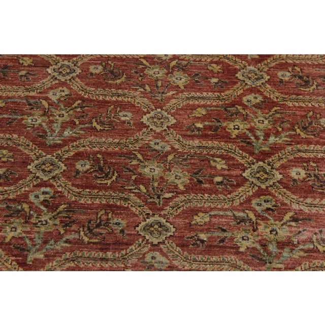 Textile 1990s Shabby Chic Modern Pink/Green Wool Rug - 6'2 X 8'11 For Sale - Image 7 of 8