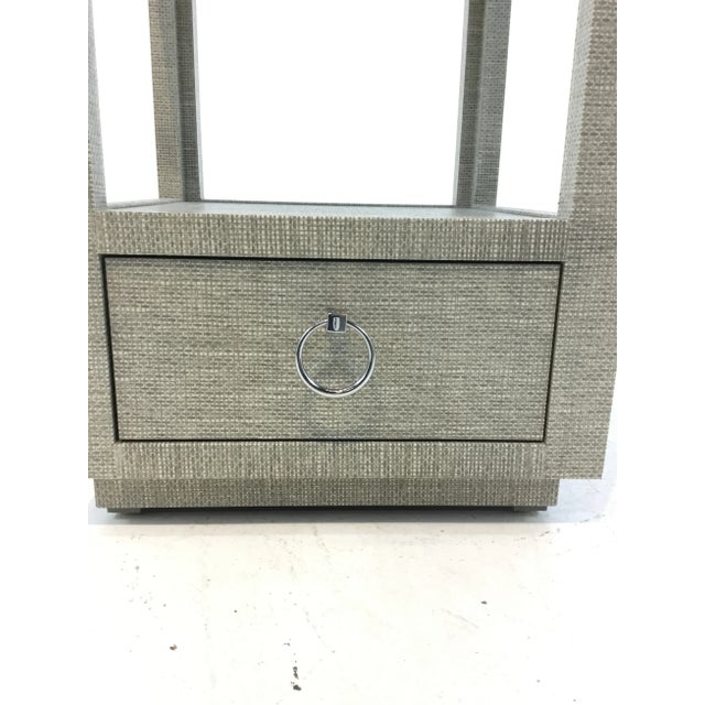 2010s Bungalow 5 Modern Moss Lacquered Grasscloth Camilla Two Drawer Side Table For Sale - Image 5 of 7