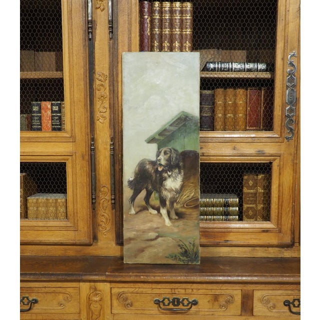French A Working Dog, Signed 19th Century French Oil on Canvas Painting For Sale - Image 3 of 15