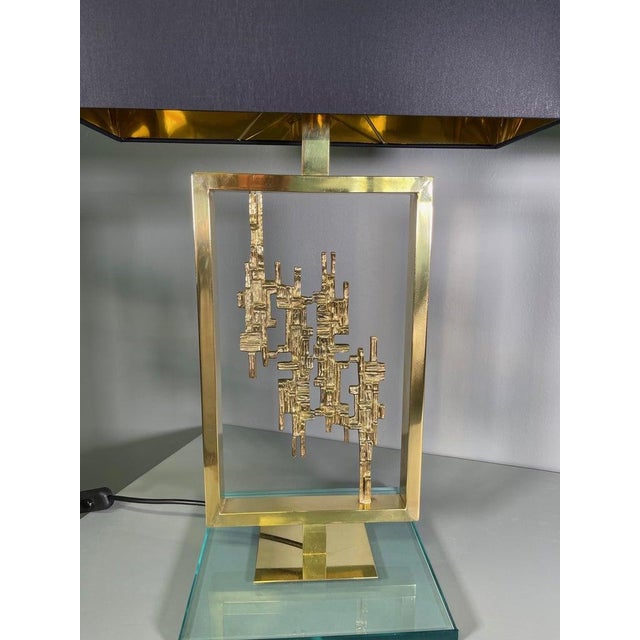 Metal Monumental Lamps in Brass and Carrara Marble, Italy, 1980s, Set of 2 For Sale - Image 7 of 12
