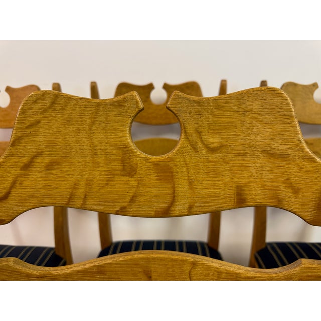 Vintage Razorblade Dining Chairs in Oak by Henning Kjaernulf, 1960s, Set of 6 For Sale - Image 16 of 17