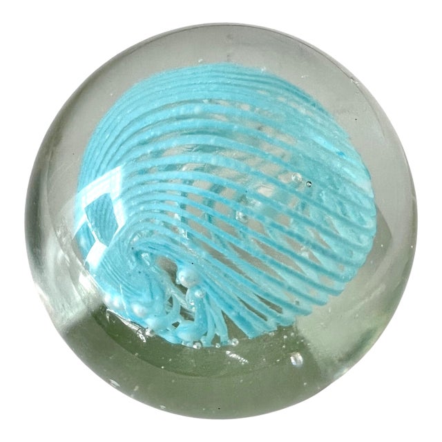 Blue Swirl Paper Weight For Sale