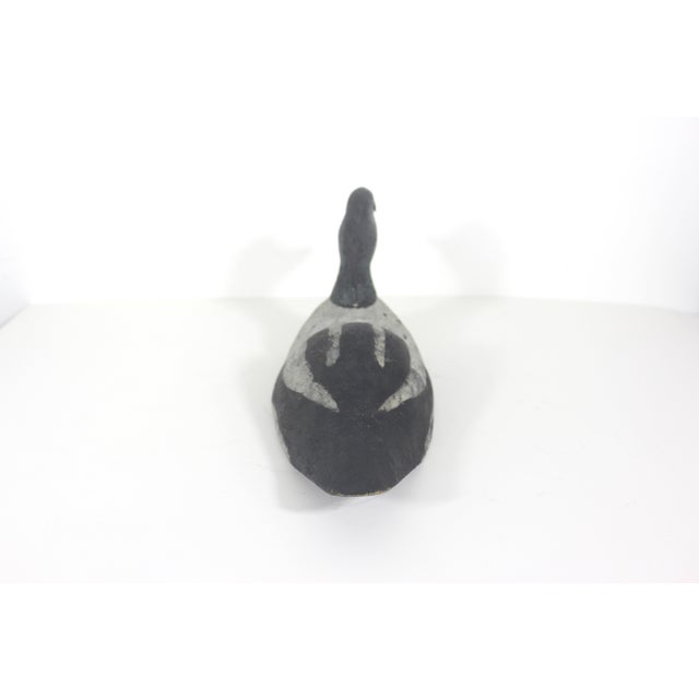 Black Vintage Painted Wood Duck Decoy For Sale - Image 8 of 14