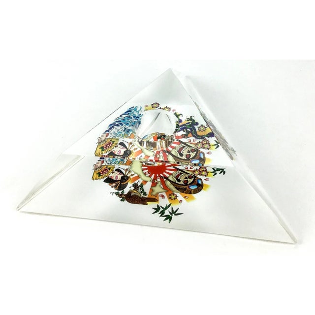 Illustration Vintage 90’s Christian Audigier Lucite/ Glass Candle Holder For Sale - Image 3 of 11