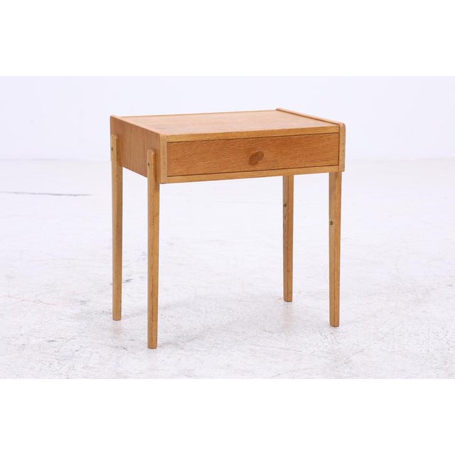 Vintage Bedside Table in Oak, 1960s For Sale - Image 4 of 12