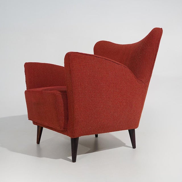 Red Lounge Chairs with Cone-Shaped Feet, 1950s, Set of 2 For Sale - Image 10 of 15