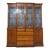 Late 20th Century George III / Chippendale Style Mahogany Breakfront Library Bookcase With Astragal Glazing & Original Lighting For Sale