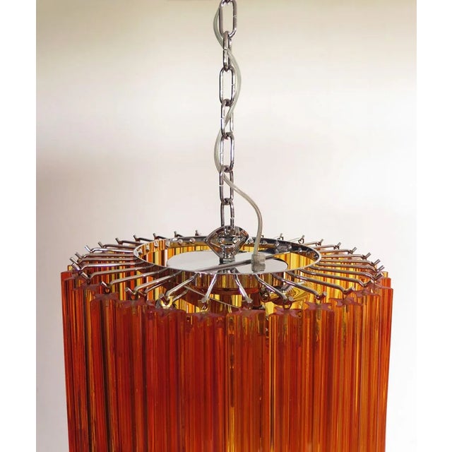 Red Vintage Italian Glass and Metal Chandelier, 1983 For Sale - Image 8 of 14