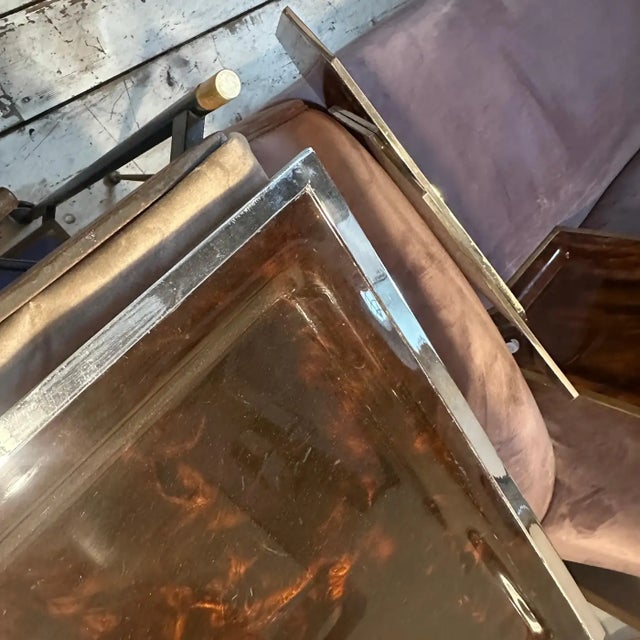 1980s Modernist Faux Tortoiseshell Lucite Square Tray by Ulderico Cavinato For Sale - Image 9 of 12