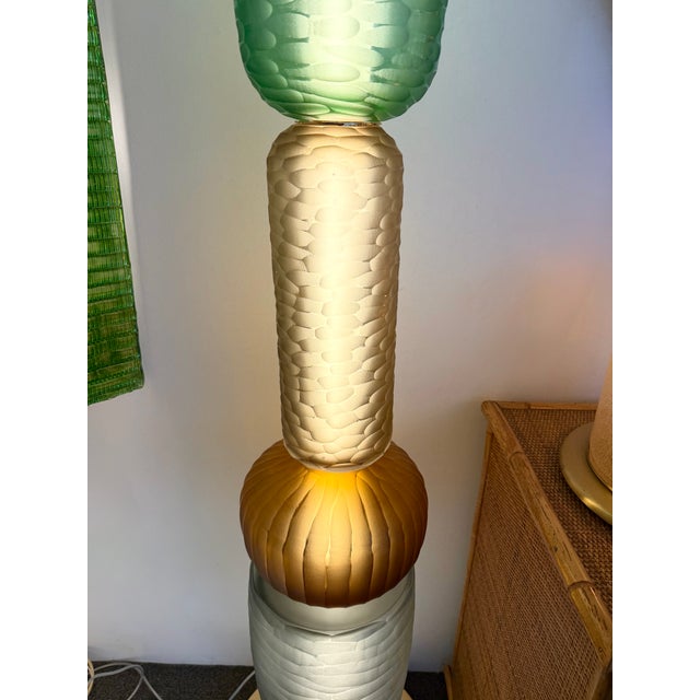 Mid-Century Modern Large Contemporary Totem Murano Glass Floor Lamp by Studio Ad, Italy For Sale - Image 3 of 14