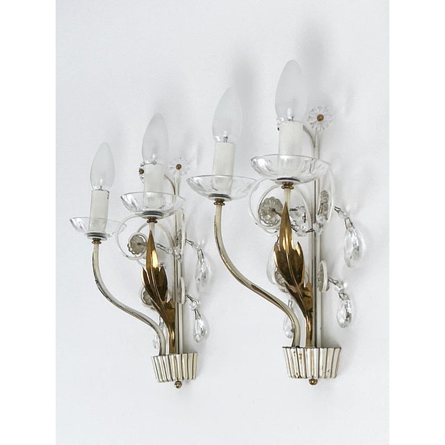 Brass and Glass Sconces from Vereinigte Werkstätten, 1960s, Set of 2 For Sale - Image 13 of 18