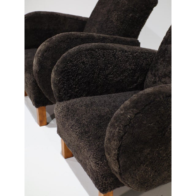 Danish Chairs in Sheepskin Leather, 1940s For Sale - Image 11 of 14