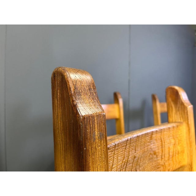 Brutalist Oak Dining Chairs, 1960s, Set of 6 For Sale - Image 6 of 12